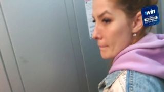 BabbyLittle - sex in the elevator with a neighbor. deep blowjob.